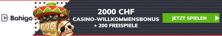 bahigo-cas-willkommenbonus Banner mit Bahigo Logo und 2000 CHF Casino Willkommensbonus plus 200 Freispiele